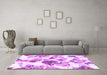 Machine Washable Abstract Purple Modern Area Rugs in a Living Room, wshabs1061pur