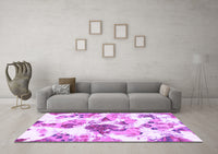 Machine Washable Abstract Purple Modern Rug, wshabs1061pur