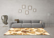 Machine Washable Abstract Brown Modern Rug in a Living Room,, wshabs1061brn