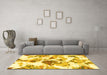 Machine Washable Abstract Yellow Modern Rug in a Living Room, wshabs1061yw