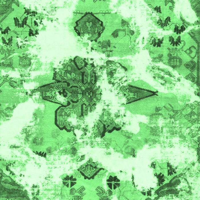 Machine Washable Abstract Emerald Green Modern Area Rugs, wshabs1061emgrn