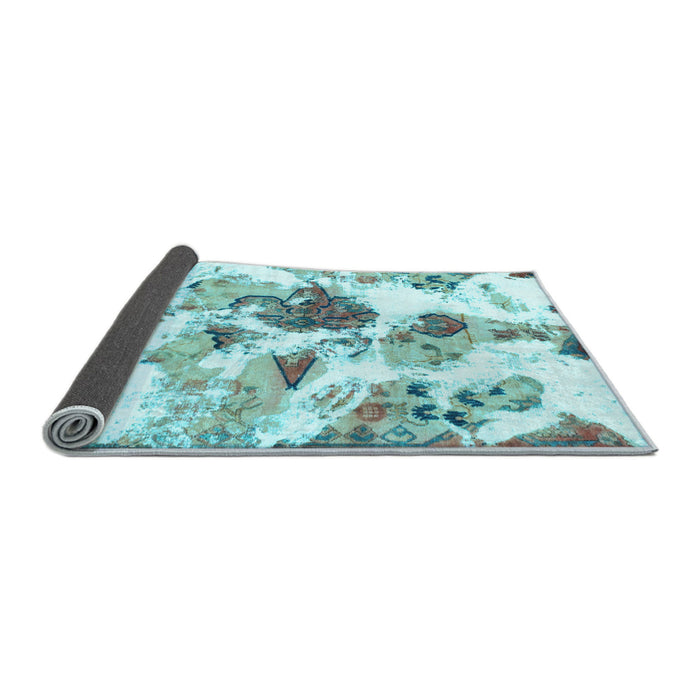 Sideview of Abstract Light Blue Modern Rug, abs1061lblu