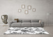 Machine Washable Abstract Gray Modern Rug in a Living Room,, wshabs1061gry