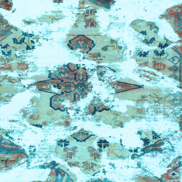 Square Machine Washable Abstract Light Blue Modern Rug, wshabs1061lblu