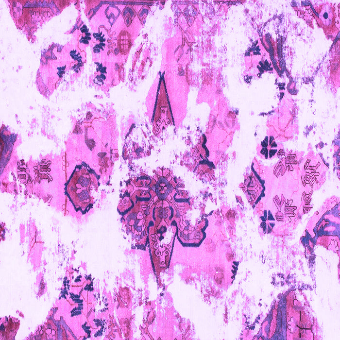 Square Machine Washable Abstract Purple Modern Area Rugs, wshabs1061pur