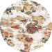 Round Machine Washable Abstract Gold Rug, wshabs1061