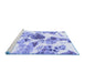 Sideview of Machine Washable Abstract Blue Modern Rug, wshabs1061blu