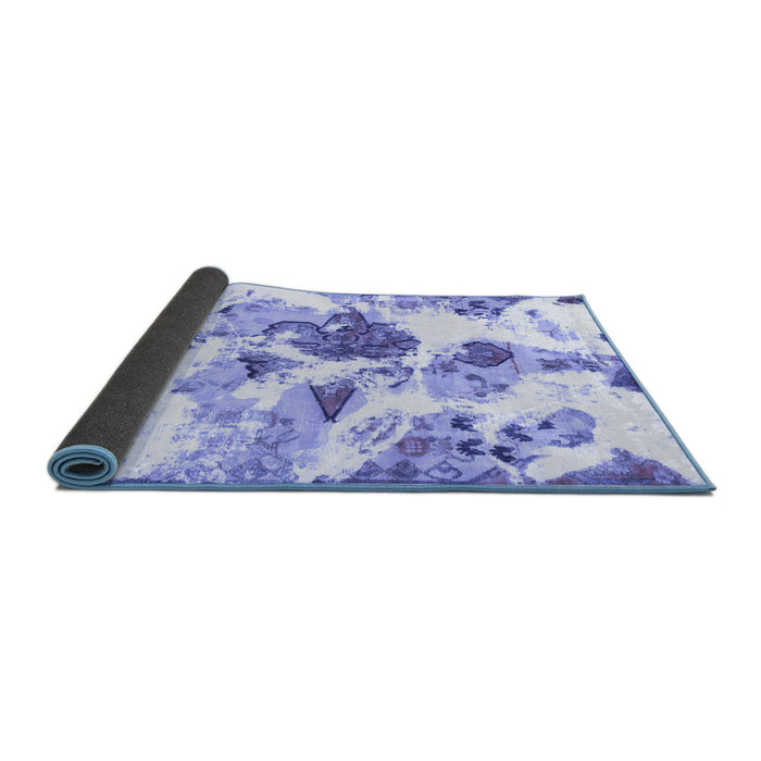 Sideview of Abstract Blue Modern Rug, abs1061blu