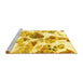 Sideview of Machine Washable Abstract Yellow Modern Rug, wshabs1061yw