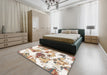 Machine Washable Abstract Gold Rug in a Bedroom, wshabs1061