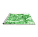 Sideview of Machine Washable Abstract Emerald Green Modern Area Rugs, wshabs1062emgrn