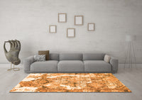 Machine Washable Abstract Orange Modern Rug, wshabs1062org