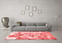 Machine Washable Abstract Red Modern Rug, wshabs1062red
