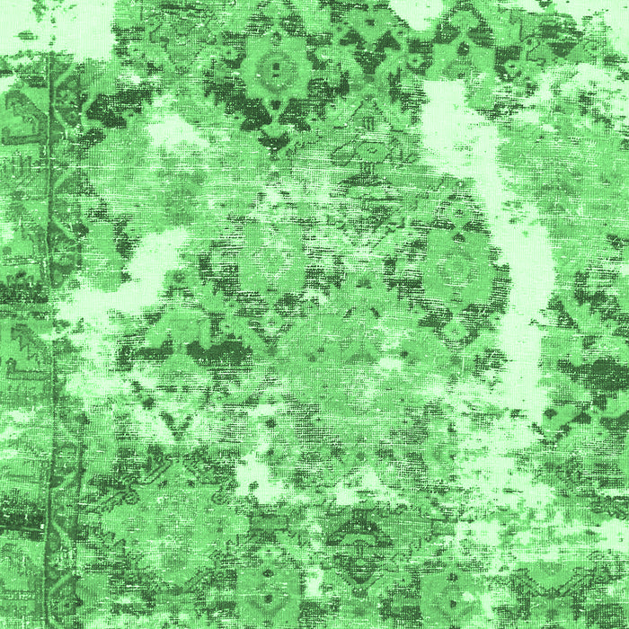 Machine Washable Abstract Emerald Green Modern Area Rugs, wshabs1062emgrn