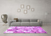 Machine Washable Abstract Purple Modern Area Rugs in a Living Room, wshabs1062pur