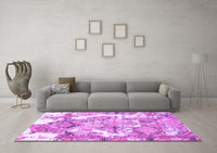 Machine Washable Abstract Purple Modern Rug, wshabs1062pur