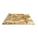 Sideview of Machine Washable Abstract Brown Modern Rug, wshabs1062brn