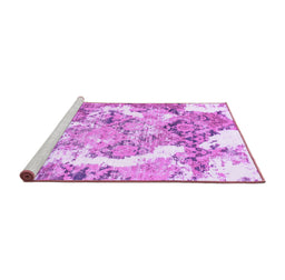 Sideview of Machine Washable Abstract Purple Modern Area Rugs, wshabs1062pur