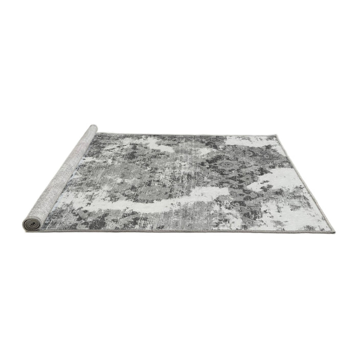 Sideview of Machine Washable Abstract Gray Modern Rug, wshabs1062gry