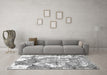 Machine Washable Abstract Gray Modern Rug in a Living Room,, wshabs1062gry