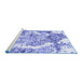 Sideview of Machine Washable Abstract Blue Modern Rug, wshabs1062blu