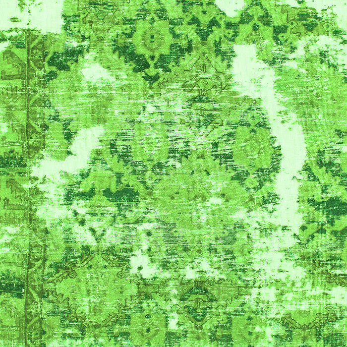 Machine Washable Abstract Green Modern Area Rugs, wshabs1062grn