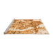 Sideview of Machine Washable Abstract Orange Modern Area Rugs, wshabs1062org