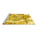 Sideview of Machine Washable Abstract Yellow Modern Rug, wshabs1062yw