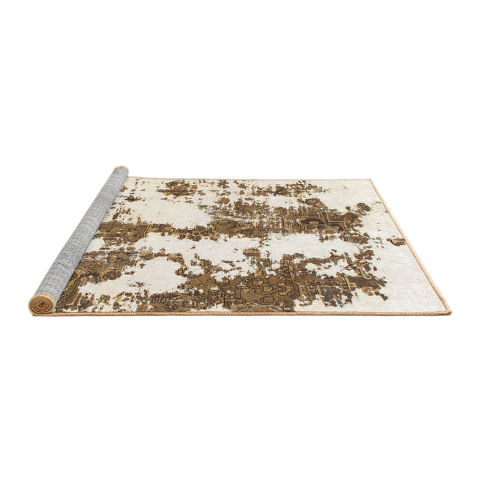 Sideview of Machine Washable Abstract Blanched Almond Beige Rug, wshabs1063