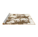 Sideview of Machine Washable Abstract Blanched Almond Beige Rug, wshabs1063