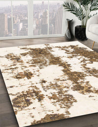 Abstract Blanched Almond Beige Modern Rug, abs1063