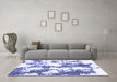 Machine Washable Abstract Blue Modern Rug in a Living Room, wshabs1063blu