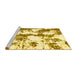 Sideview of Machine Washable Abstract Yellow Modern Rug, wshabs1063yw