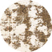 Round Machine Washable Abstract Blanched Almond Beige Rug, wshabs1063