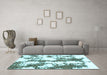 Machine Washable Abstract Light Blue Modern Rug in a Living Room, wshabs1063lblu