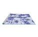 Sideview of Machine Washable Abstract Blue Modern Rug, wshabs1063blu