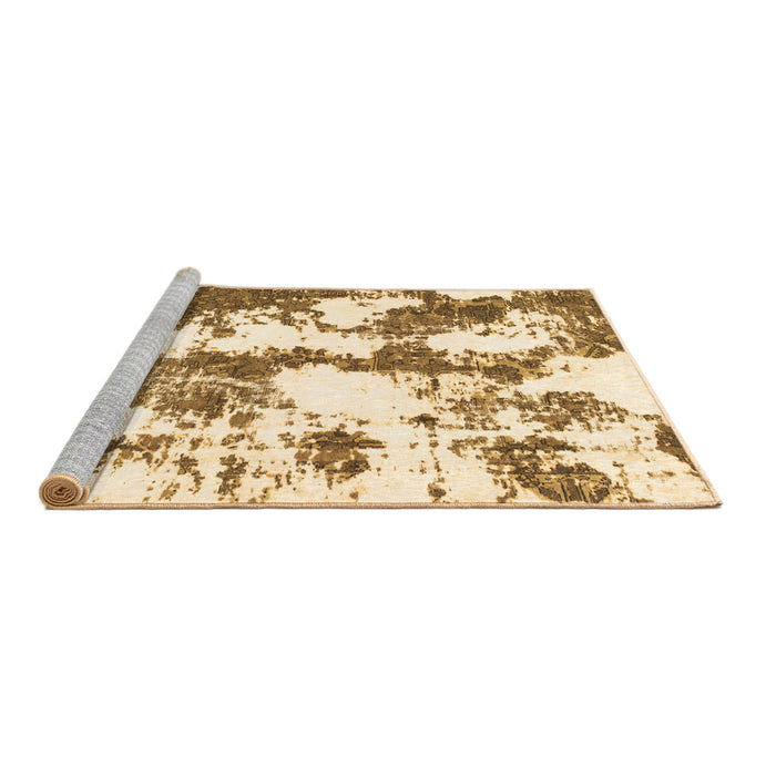 Sideview of Machine Washable Abstract Brown Modern Rug, wshabs1063brn