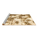 Sideview of Machine Washable Abstract Brown Modern Rug, wshabs1063brn