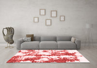 Machine Washable Abstract Red Modern Rug, wshabs1063red