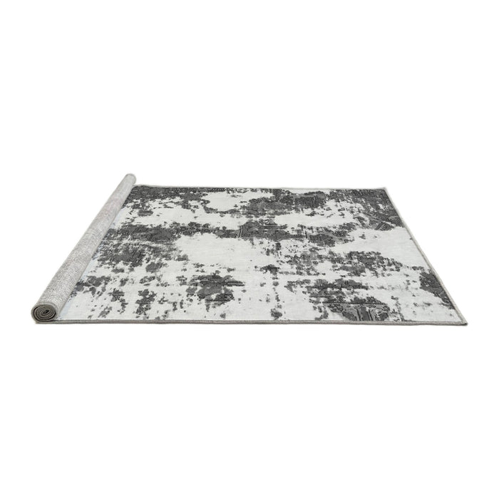 Sideview of Machine Washable Abstract Gray Modern Rug, wshabs1063gry