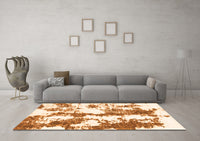 Machine Washable Abstract Orange Modern Rug, wshabs1063org