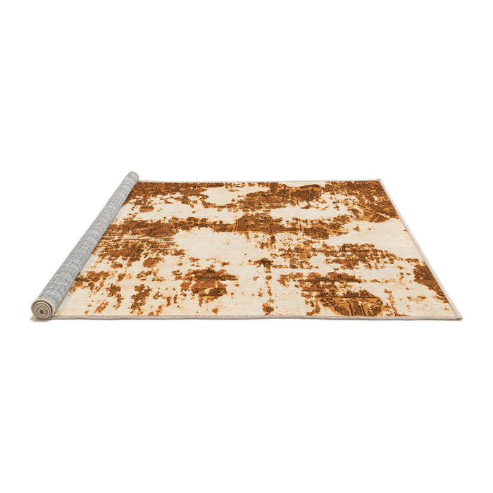 Sideview of Machine Washable Abstract Orange Modern Area Rugs, wshabs1063org