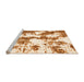 Sideview of Machine Washable Abstract Orange Modern Area Rugs, wshabs1063org