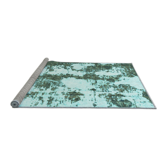 Sideview of Machine Washable Abstract Light Blue Modern Rug, wshabs1063lblu