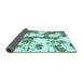 Sideview of Abstract Turquoise Modern Rug, abs1063turq