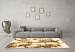 Machine Washable Abstract Brown Modern Rug in a Living Room,, wshabs1063brn