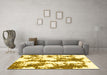 Machine Washable Abstract Yellow Modern Rug in a Living Room, wshabs1063yw