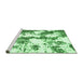 Sideview of Machine Washable Abstract Emerald Green Modern Area Rugs, wshabs1063emgrn