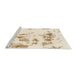 Sideview of Machine Washable Abstract Moccasin Beige Rug, wshabs1064