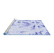 Sideview of Machine Washable Abstract Blue Modern Rug, wshabs1064blu